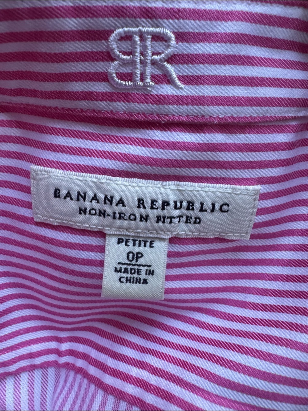 Banana Republic Classic Pink Striped Button-Down Shirt - Size 0P - Picture 6 of 7